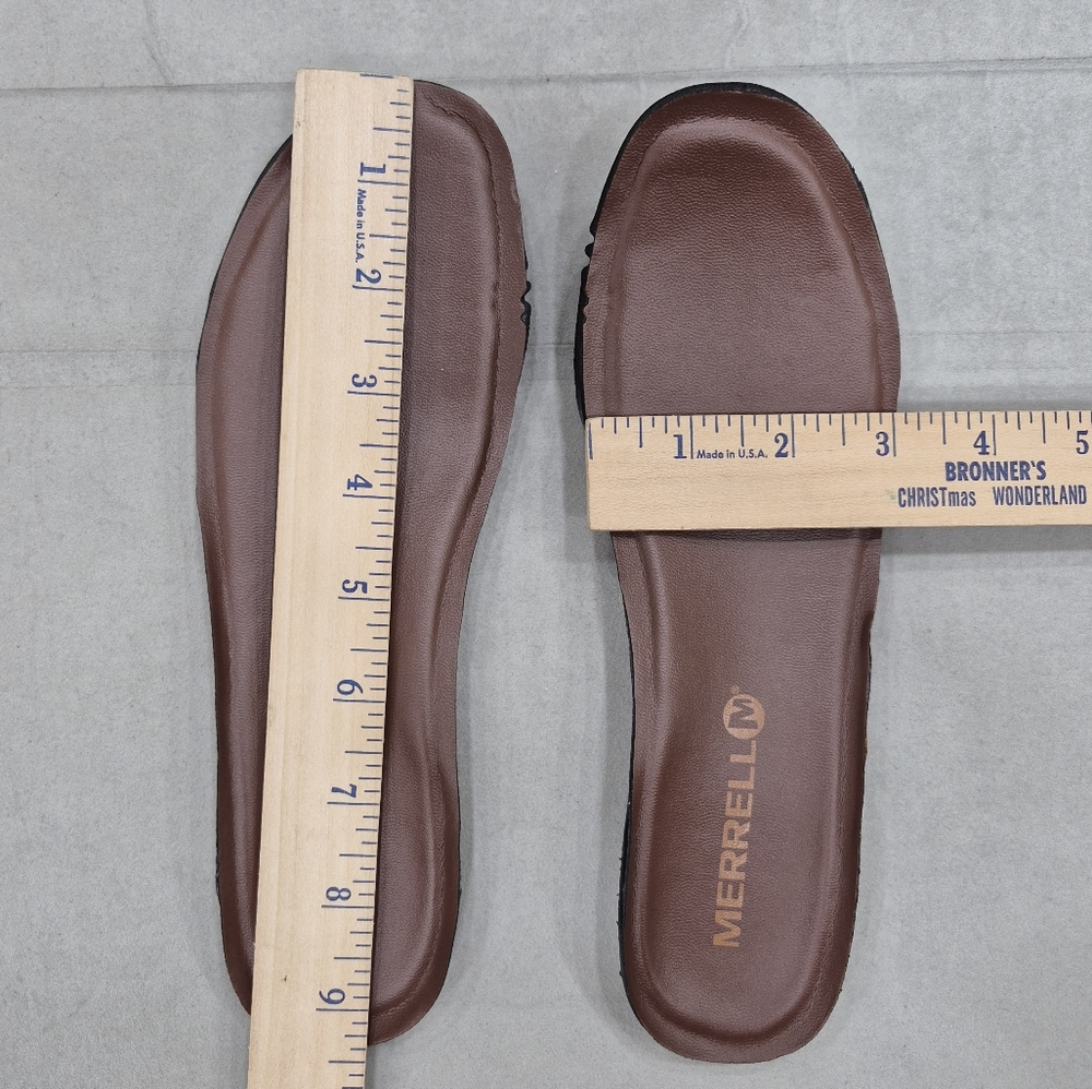 Merrell Emma clogs women's 7 brunette brown leather slip on elastic side panels - Picture 12 of 12